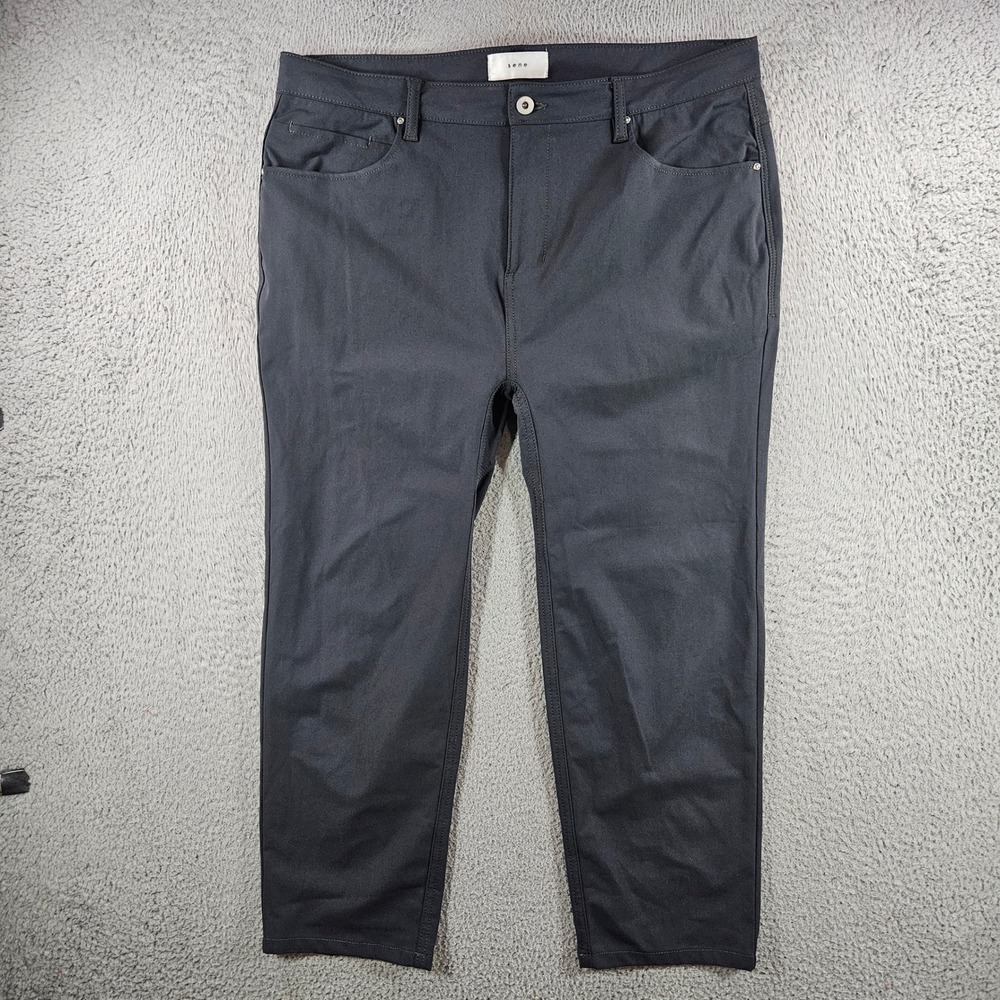 Sene Mens‎ Technical Performance Pants Charcoal Gray 5-Pocket Tapered 38x27